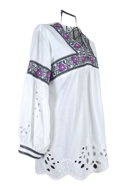 Bluza tip ie dama ML185 alb/mov