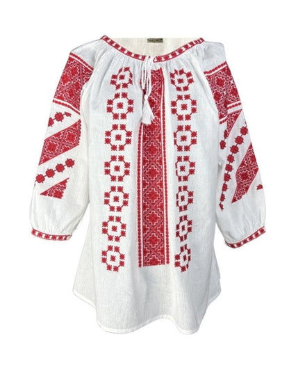 Bluza dama M26 alb/grena