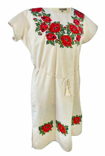 Rochie casual dama R777,  bej/rosu