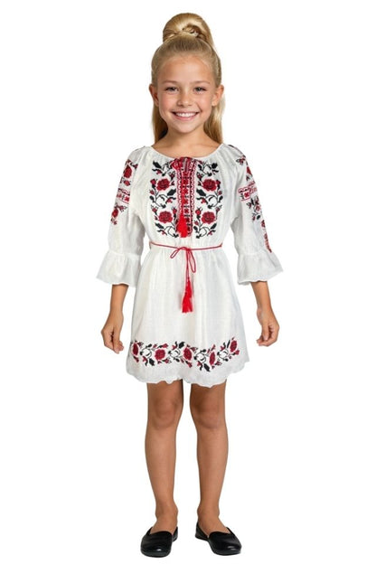 Rochie fete CPC alb/rosu