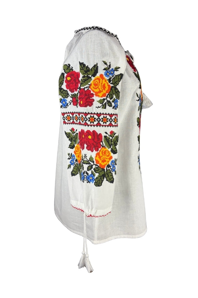 Bluza dama SE26F alb/albastru