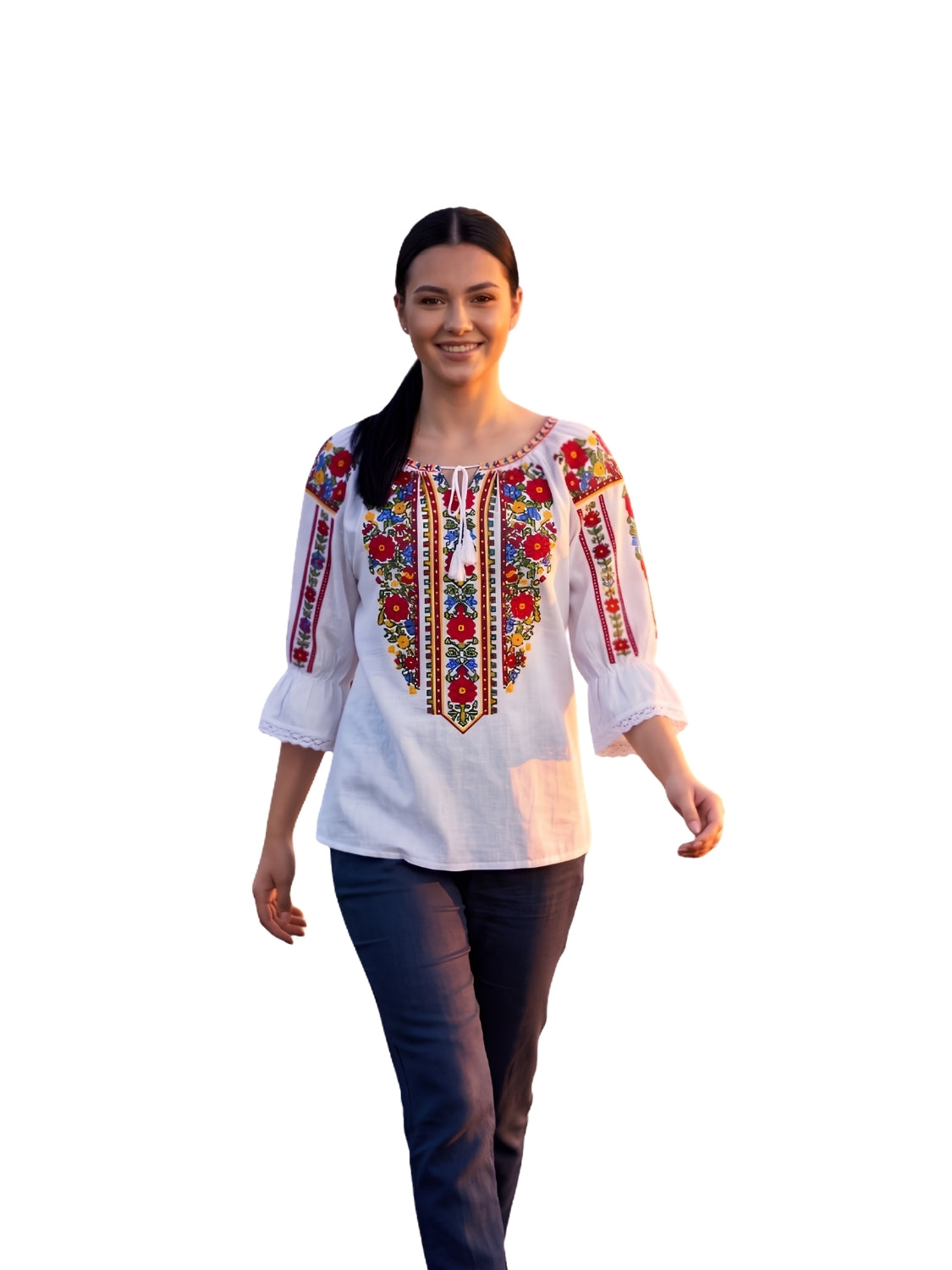 Bluza dama IL26 alb/galben