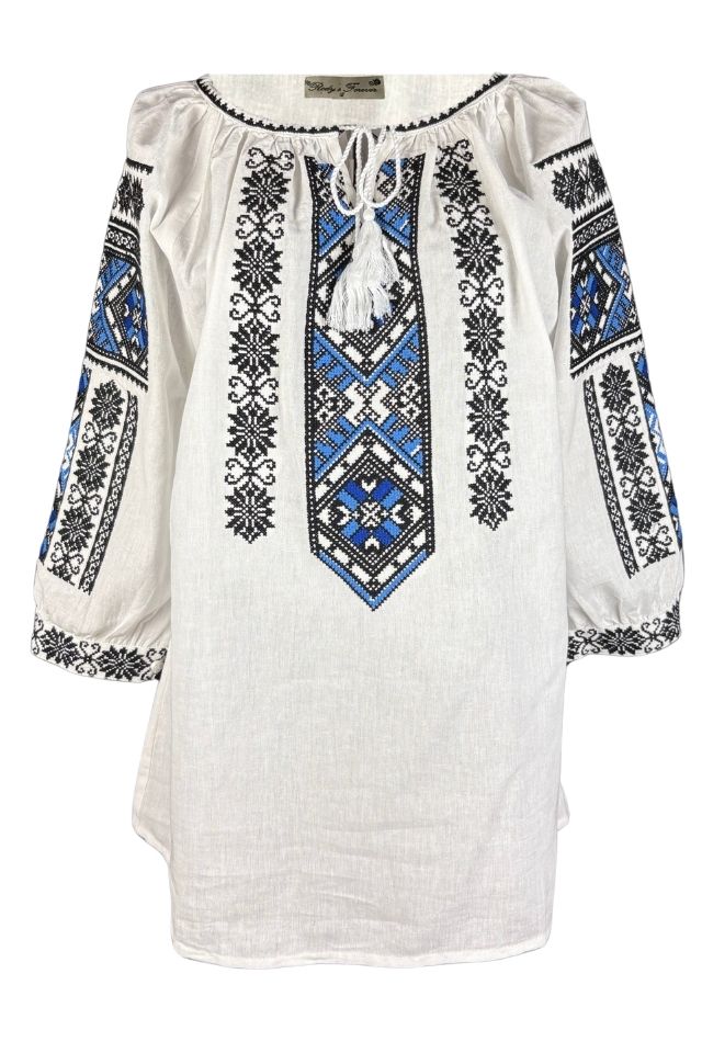 Bluza dama tip ie R25 alb fildes/rosu cireasa