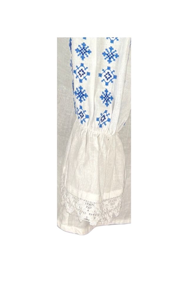 Bluza dama A26 alb/albastru
