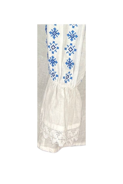 Bluza dama A26 alb/albastru