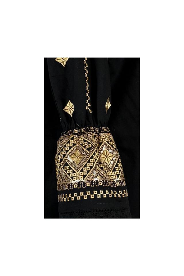 Bluza tip ie dama R24, negru/auriu