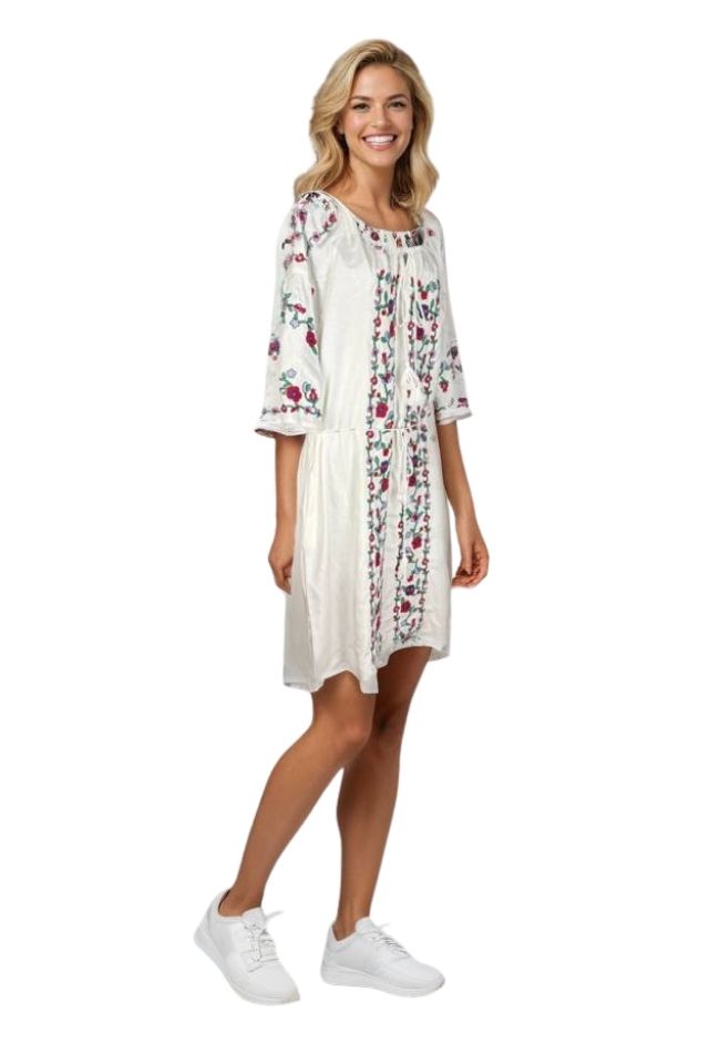 Rochie dama S25 alb/mov