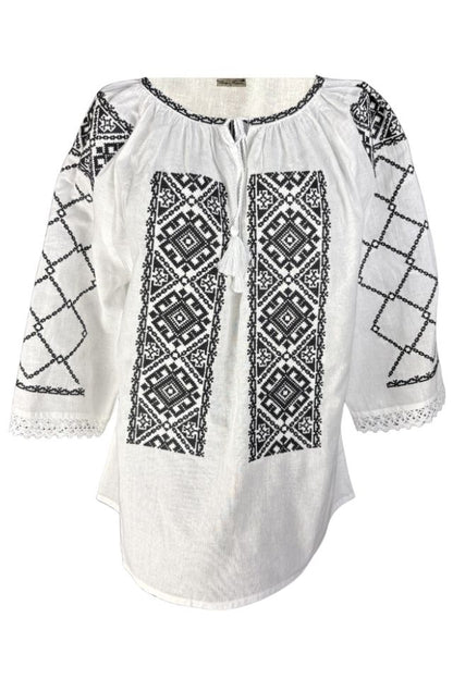 Bluza dama M26 alb/negru mat