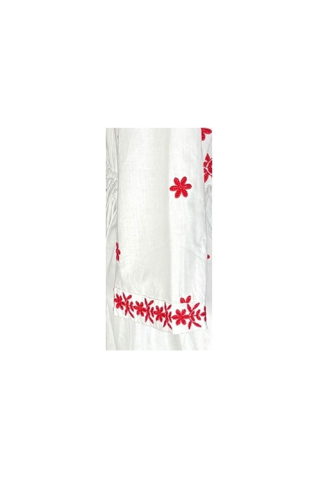 Rochie dama S25 alb/rosu
