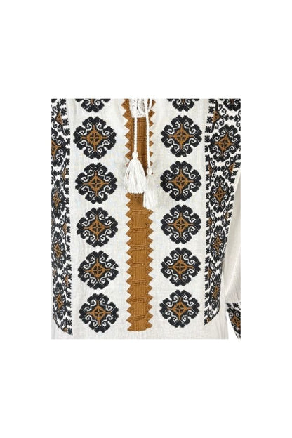 Bluza dama tip ie I26 alb/maro inchis