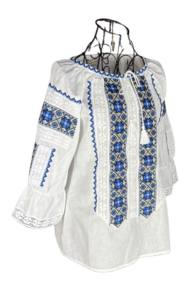 Bluza dama RFN 2 alb/albastru