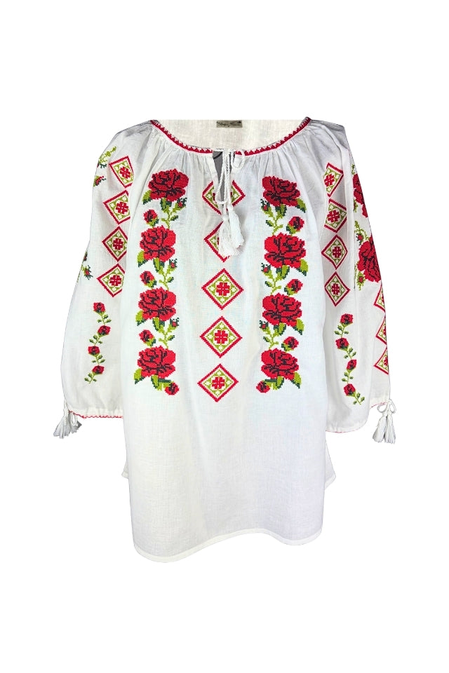 Bluza dama SE26F alb/rosu