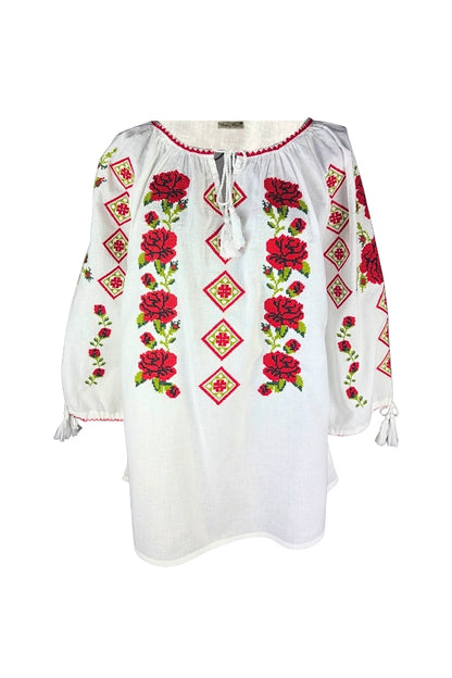 Bluza dama SE26F alb/rosu