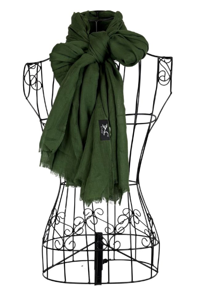 Esarfa dama uni 25VM, verde masliniu 180 x 95 cm