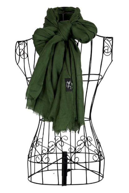 Esarfa dama uni 25VM, verde masliniu 180 x 95 cm