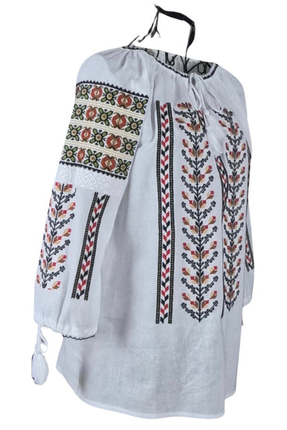 Bluza tip ie dama B23 alb/rosu