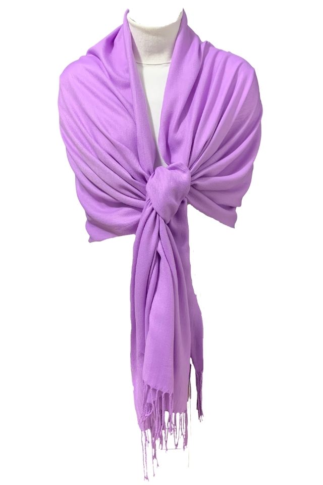Esarfa tip sal din casmir, mov deschis, 190x75 cm