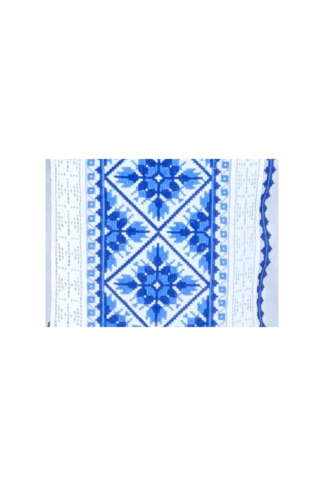 Bluza tip ie dama RDB2, alb cocos/albastru