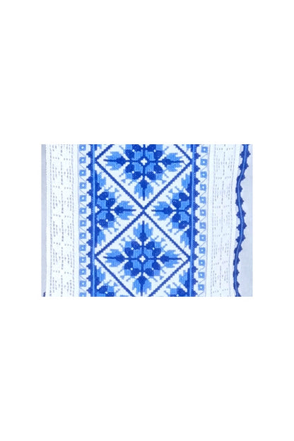 Bluza tip ie dama RDB2, alb cocos/albastru