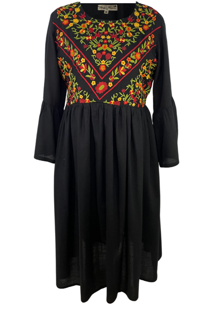 Rochie dama casual RD2, negru/portocaliu