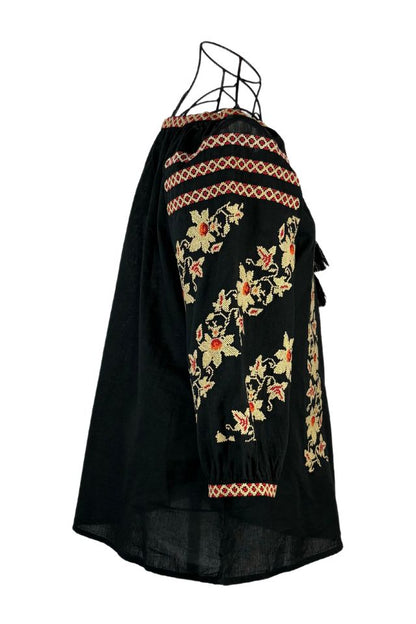 Bluza tip ie dama R24, negru/portocaliu