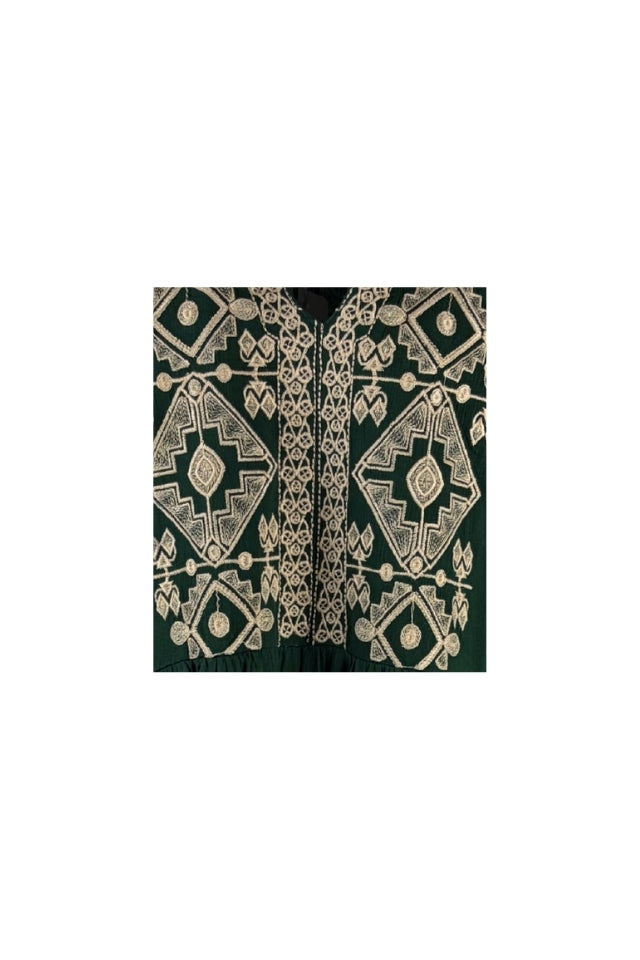 Rochie dama AU26 verde/crem
