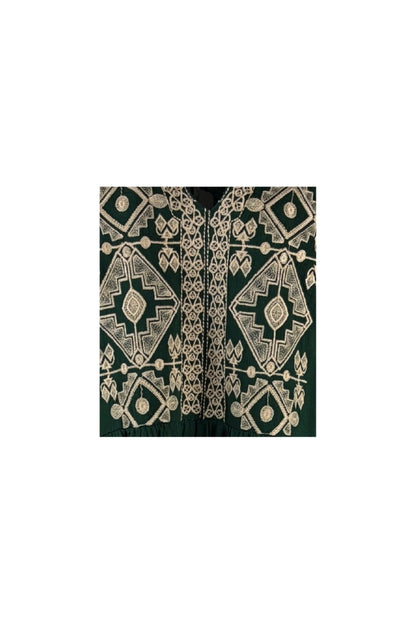 Rochie dama AU26 verde/crem