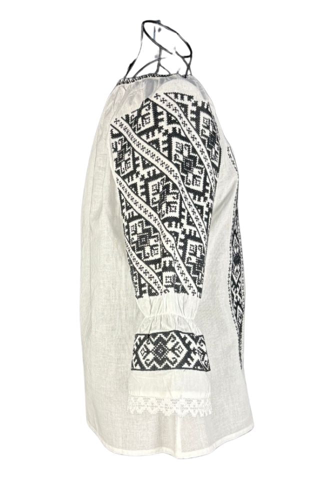 Bluza dama tip ie 257 alb/negru mahon