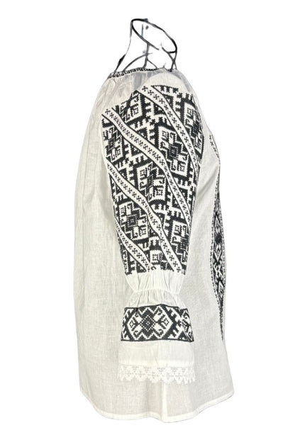 Bluza dama tip ie 257 alb/negru mahon