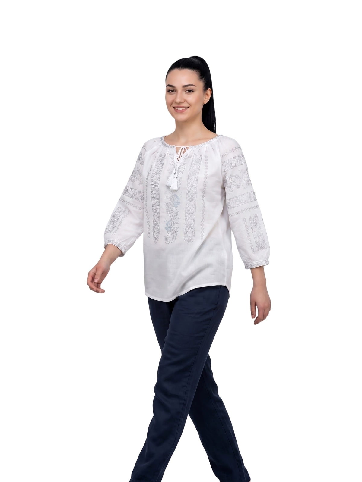 Bluza dama AU26 alb/argintiu