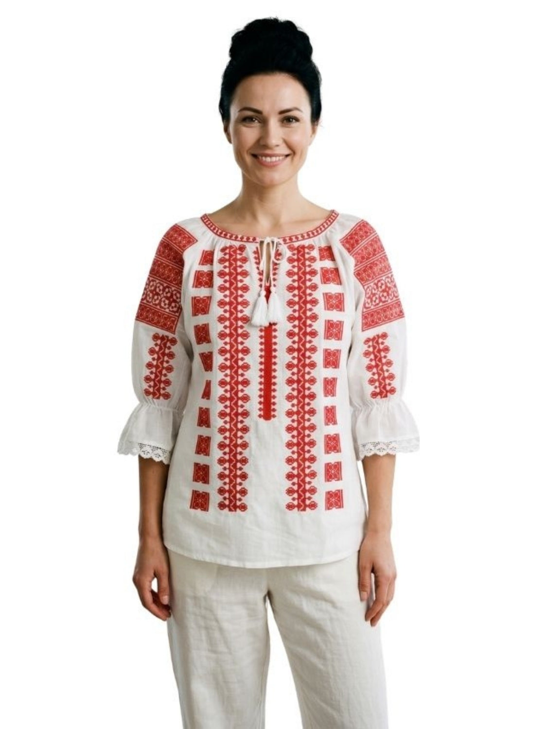 Bluza dama M26 alb optic/rosu