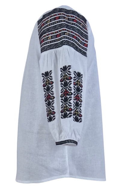 Bluza tip ie dama R24D, alb crystal/negru