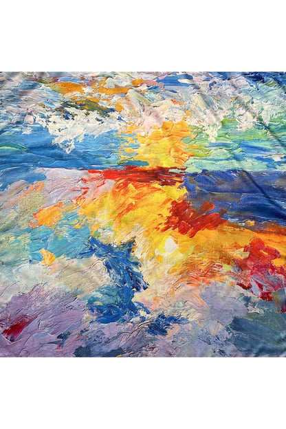 Esarfa patrata N dama, Dacali, portocaliu, 70x70 cm