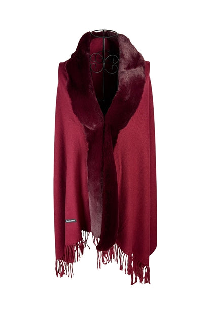 Fular dama tip poncho S rosu bordo