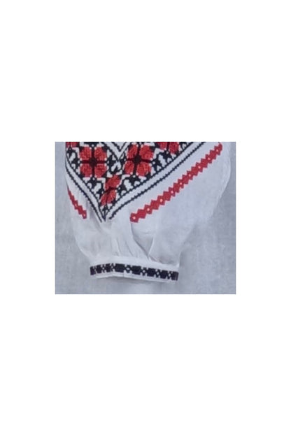 Bluza tip ie dama R24D, alb pur/rosu