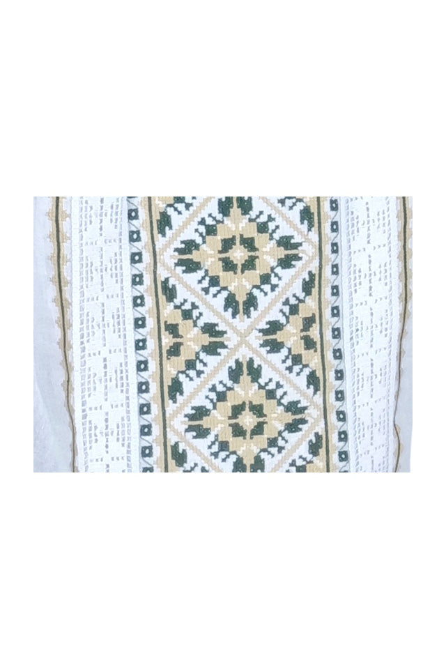 Bluza tip ie dama RDB2, alb pur/verde