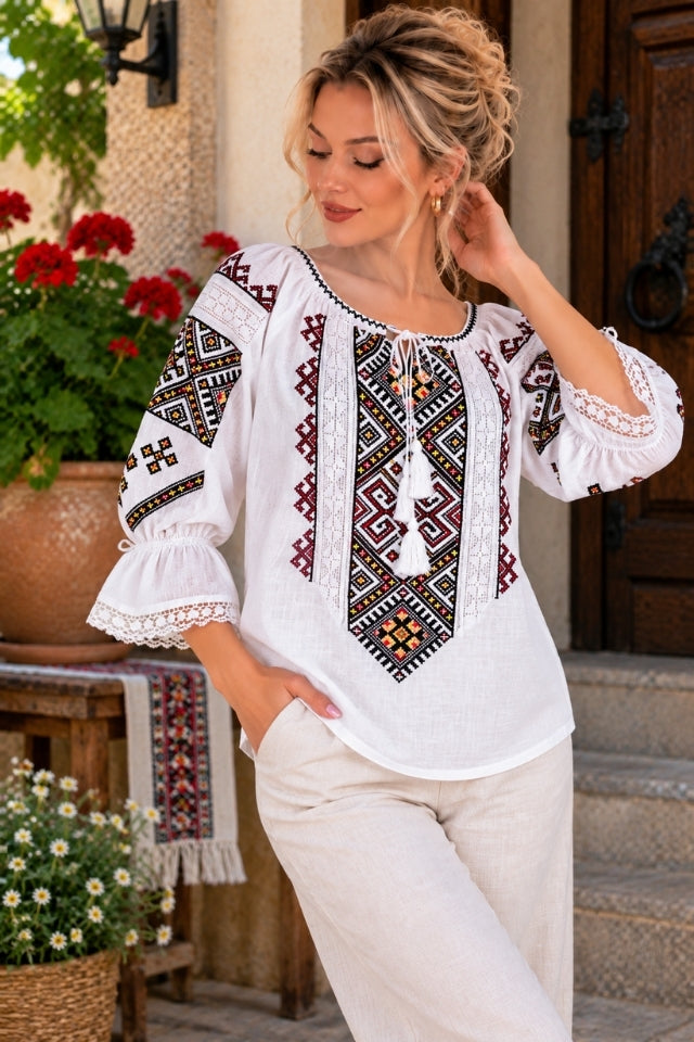 Bluza dama SE26F alb/mov