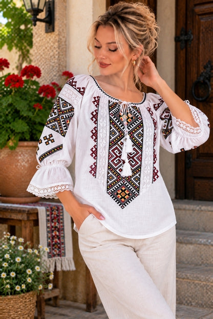 Bluza dama SE26F alb/mov