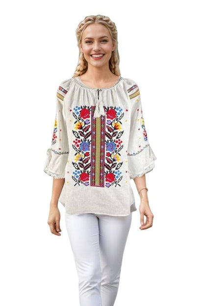 Bluza dama RA25 alb/galben
