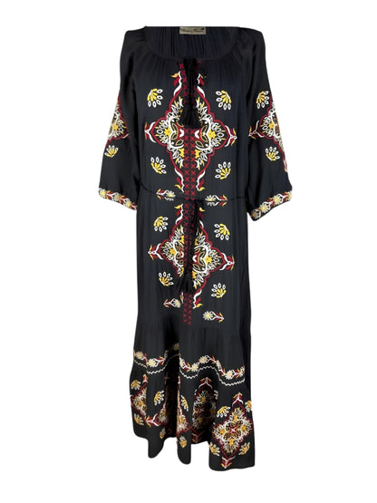 Rochie dama casual RL25 negru/galben