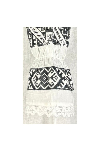 Bluza dama tip ie 257 alb/negru mahon