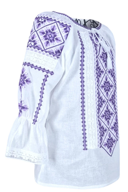 Bluza tip ie dama RDB2, alb/mov