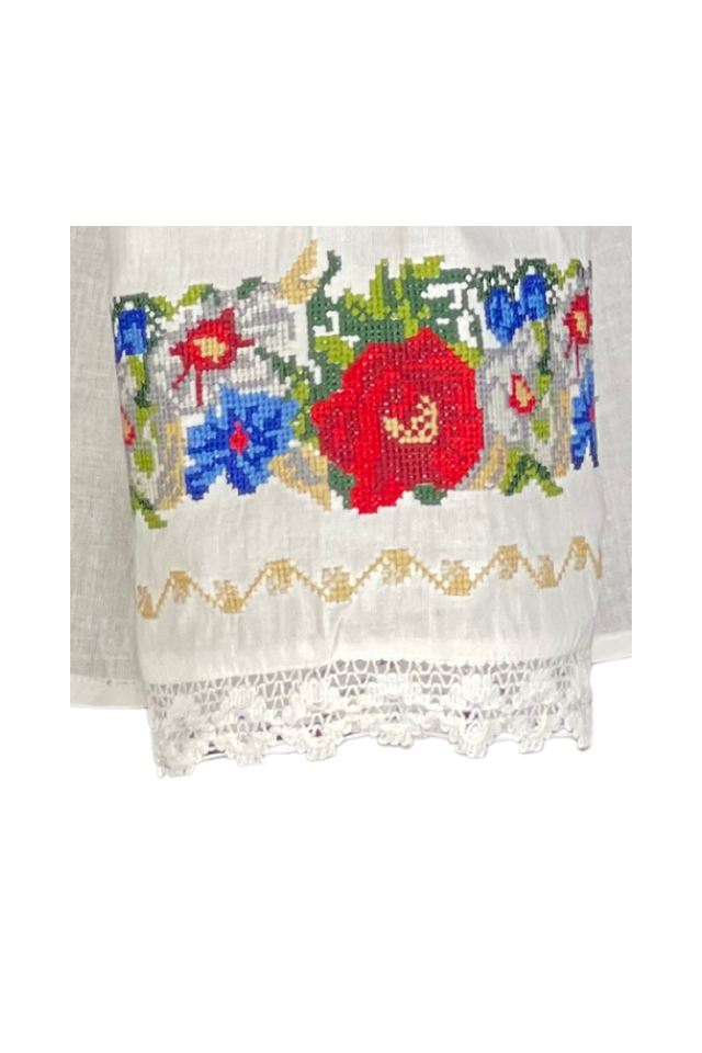 Bluza tip ie dama B23, alb cocos/gri