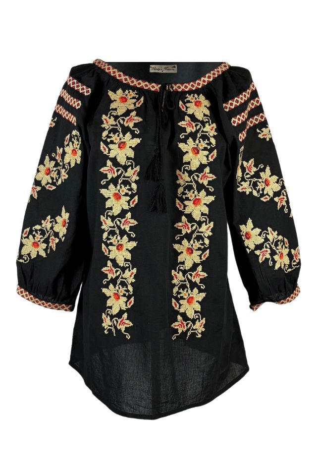 Bluza tip ie dama R24, negru/portocaliu