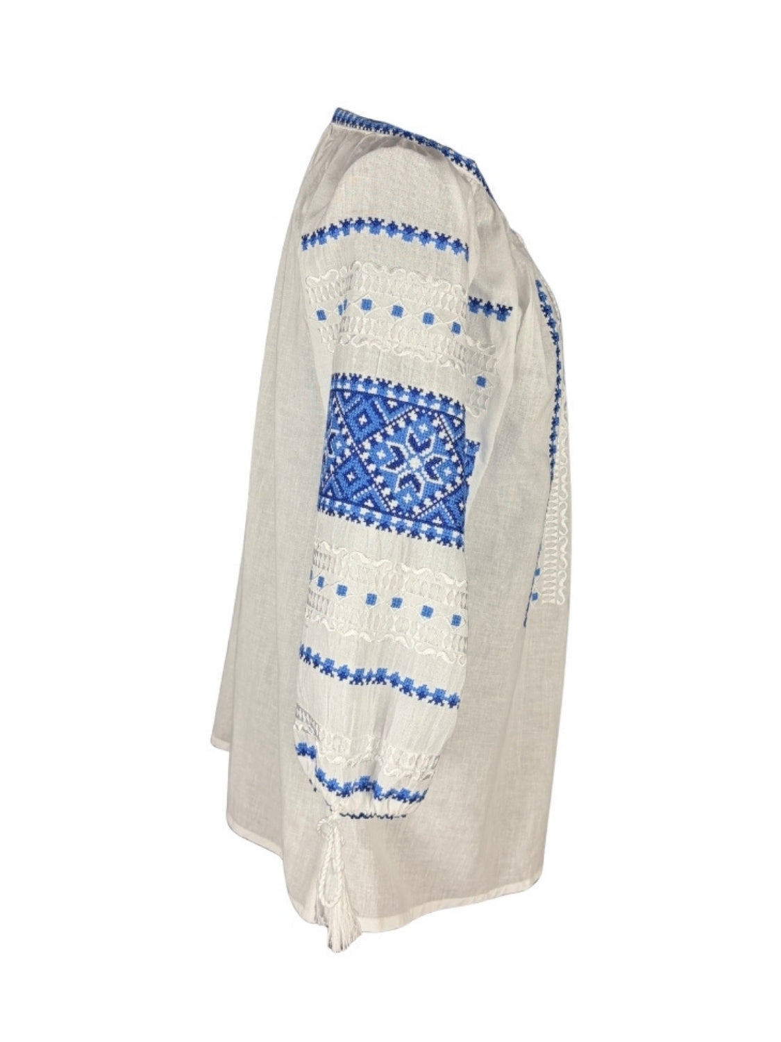 Bluza dama IL26 alb/albastru