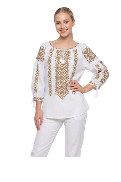 Bluza dama IL26 alb/maro