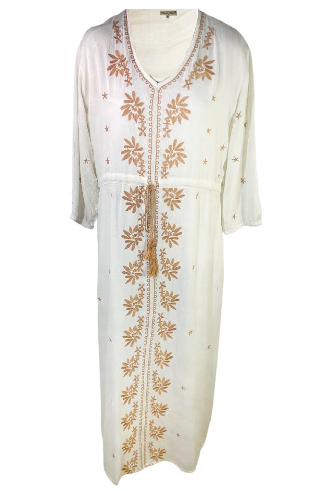 Rochie dama casual RL24, alb crystal/crem