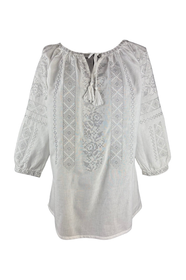 Bluza dama AU26 alb/argintiu