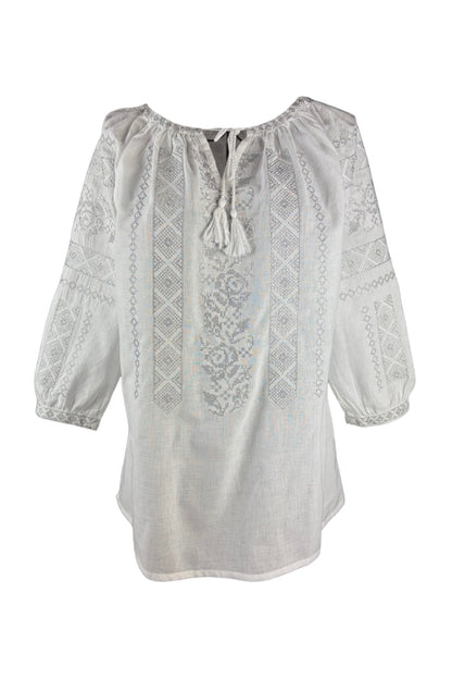 Bluza dama AU26 alb/argintiu