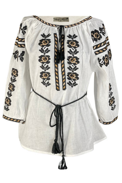 Bluza tip ie dama R24, alb/bej